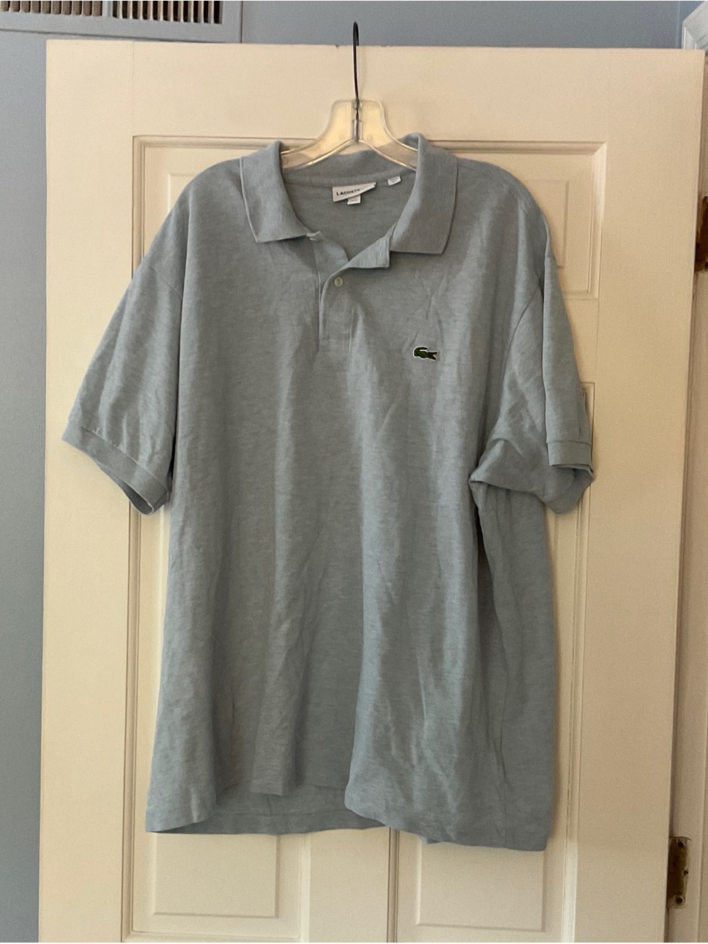 Lacoste Polo Shirt Men 4XL Blue Short Sleeve Crocodile Logo Made In Peru